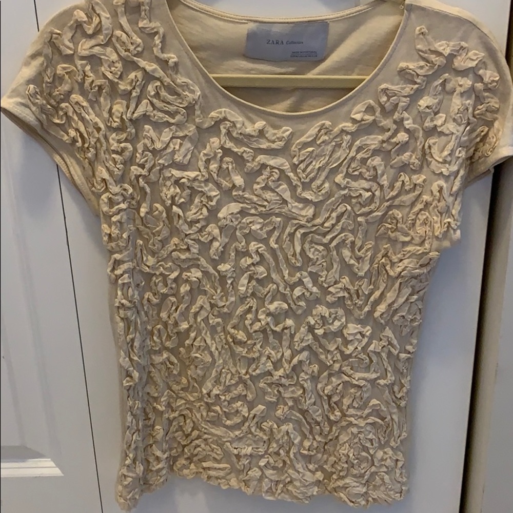 Cream scrunched Zara top